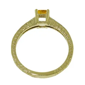 0.65 Carat 14K Solid Yellow Gold Lover's Abode Citrine Diamond Ring