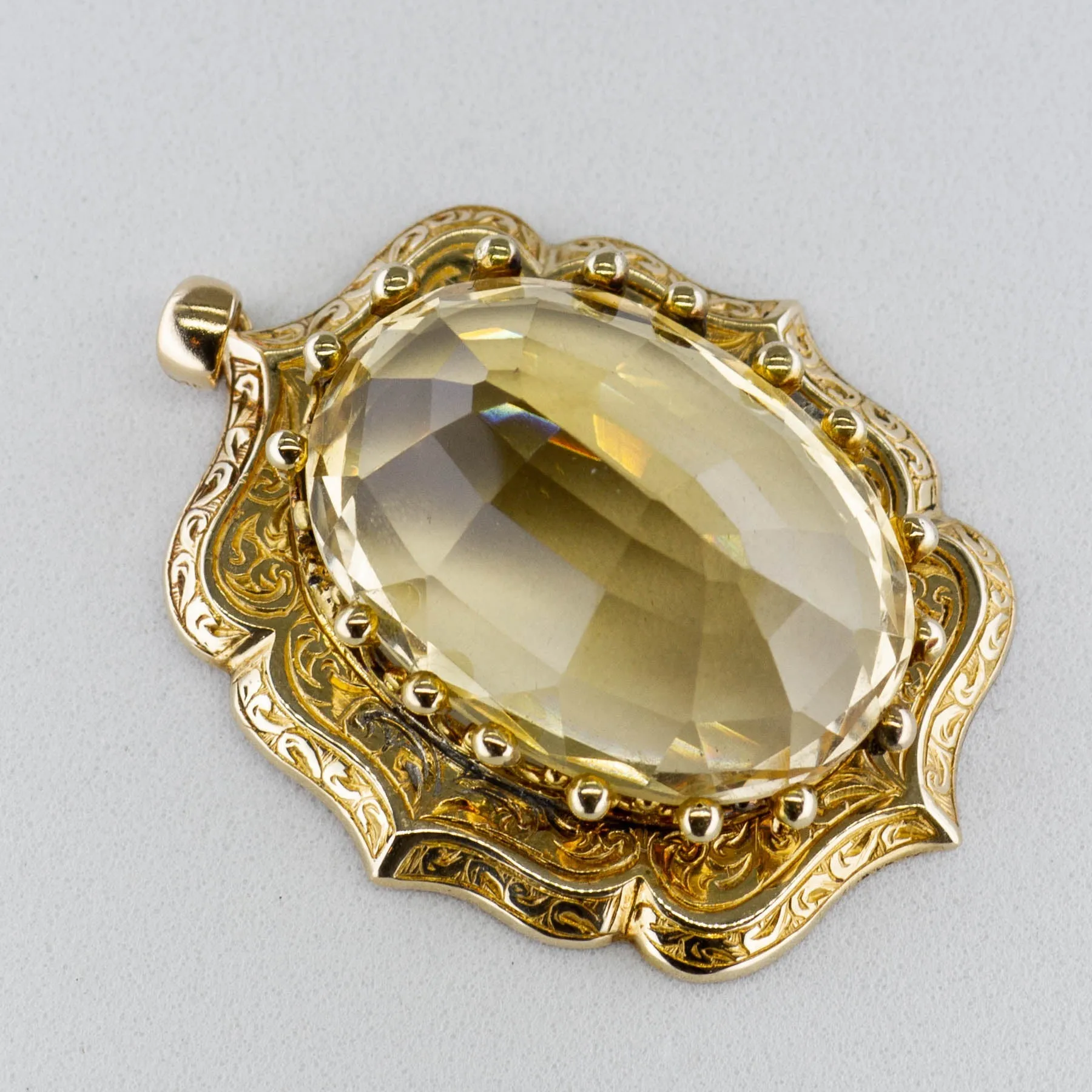 100 Ways' Ornate Victorian Citrine Pendant | 26.00ct |