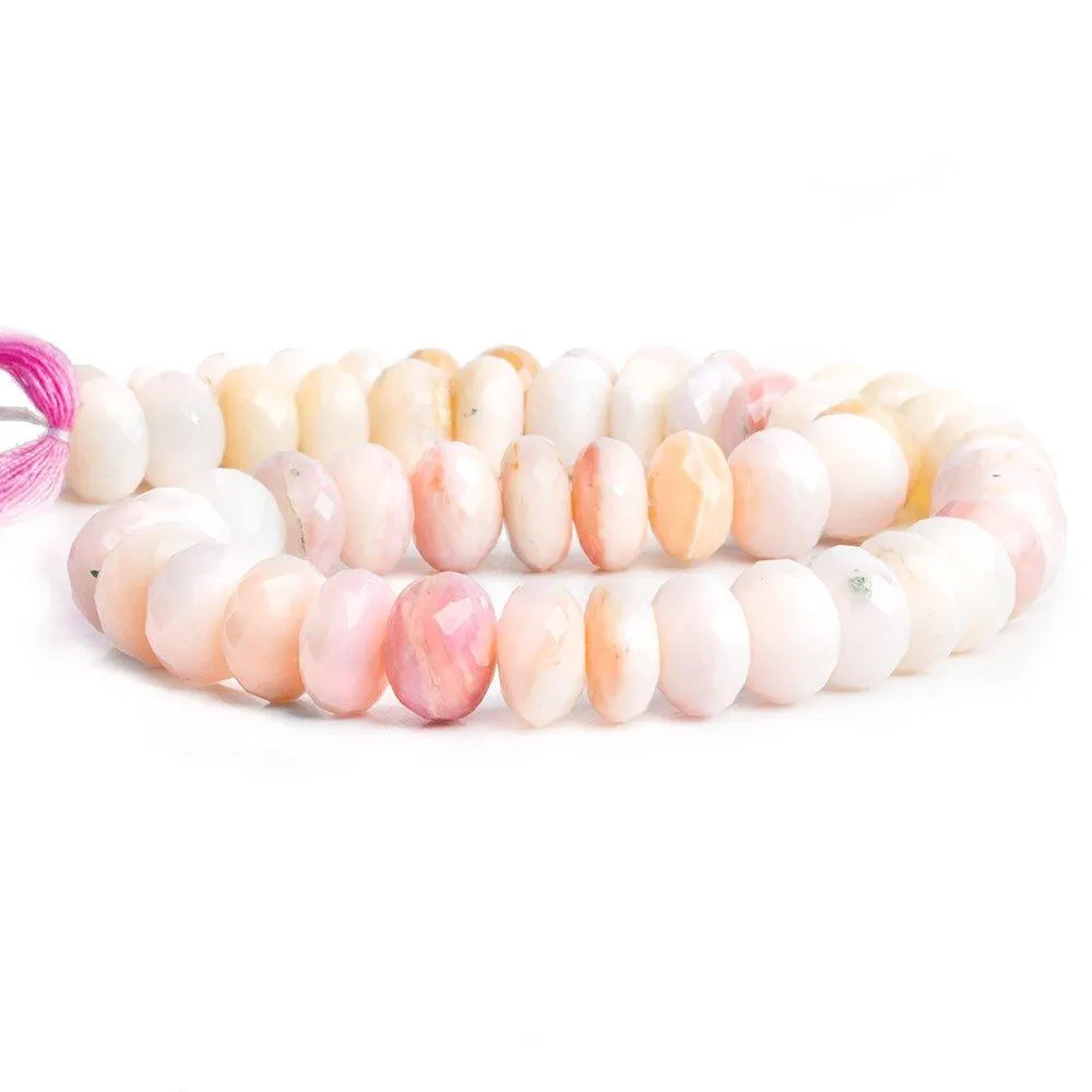 10mm Pink Peruvian Opal Faceted Rondelle Beads 14 inch 55 pieces