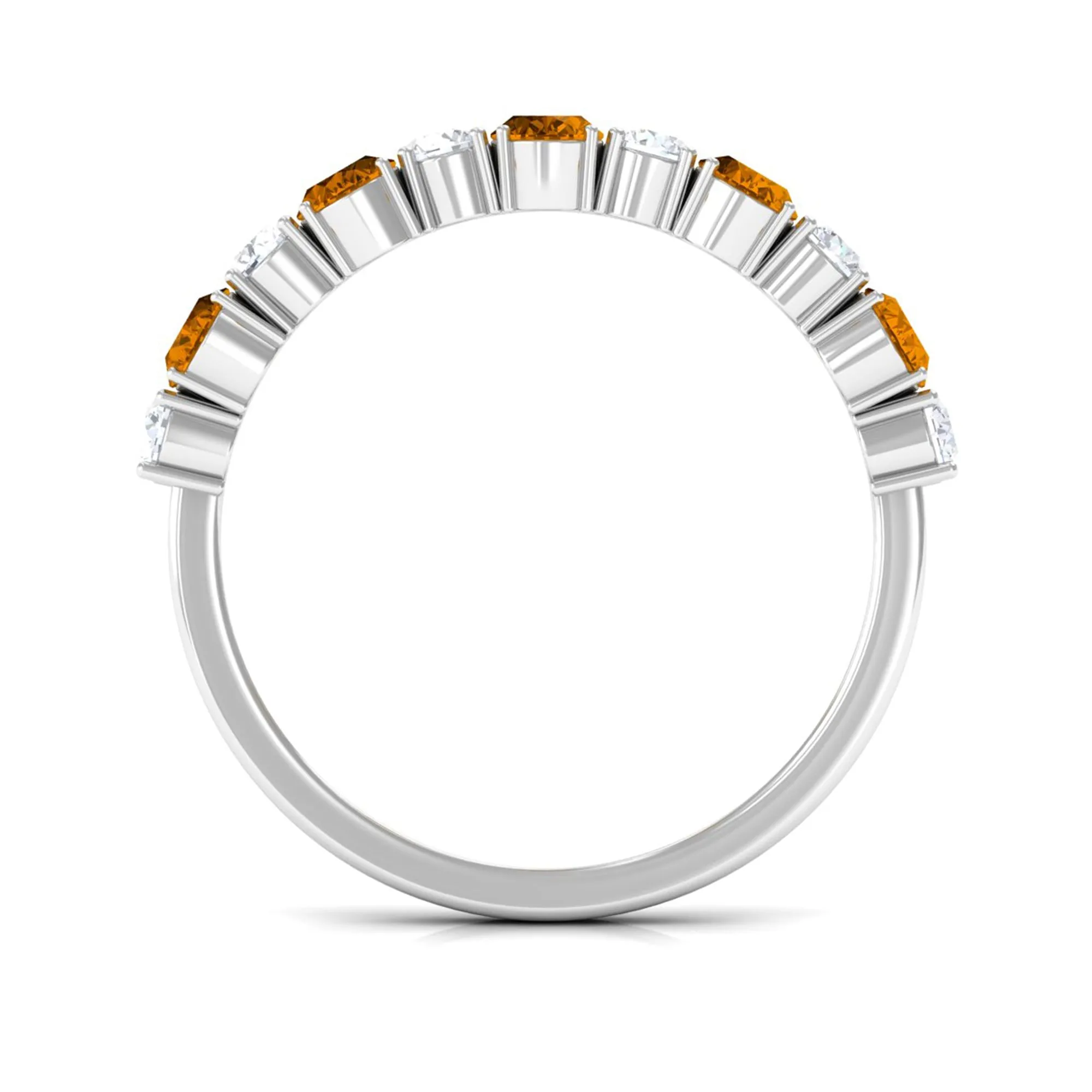 1.25 CT Alternate Citrine and Diamond Half Eternity Ring