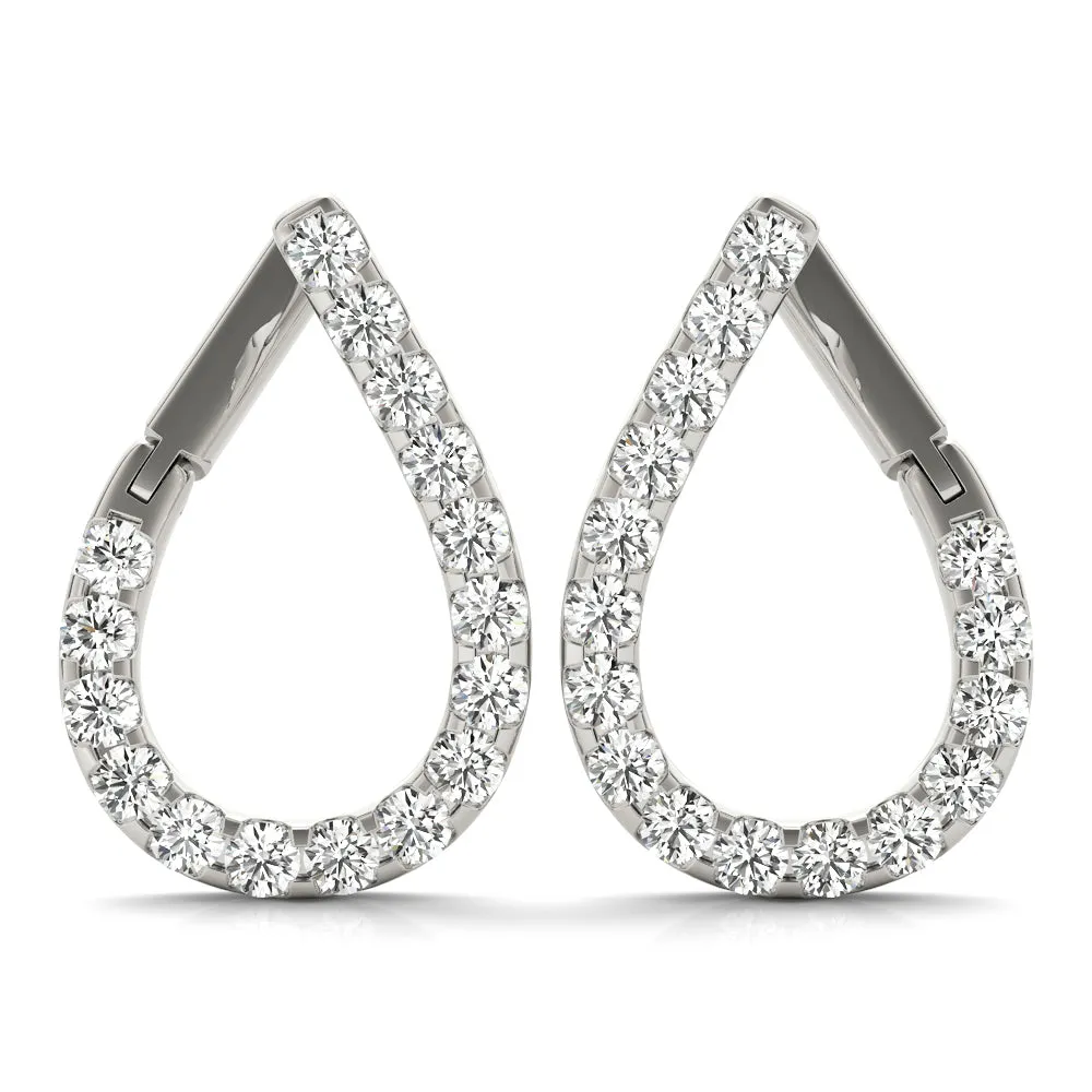 14K Drop Diamond Earring