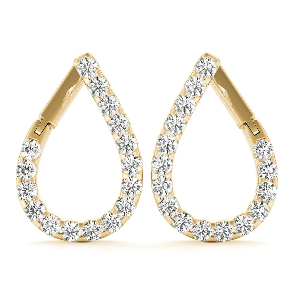 14K Drop Diamond Earring