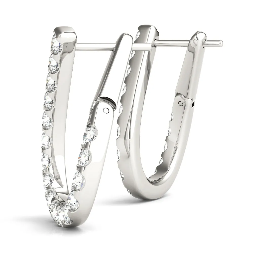 14K Drop Diamond Earring