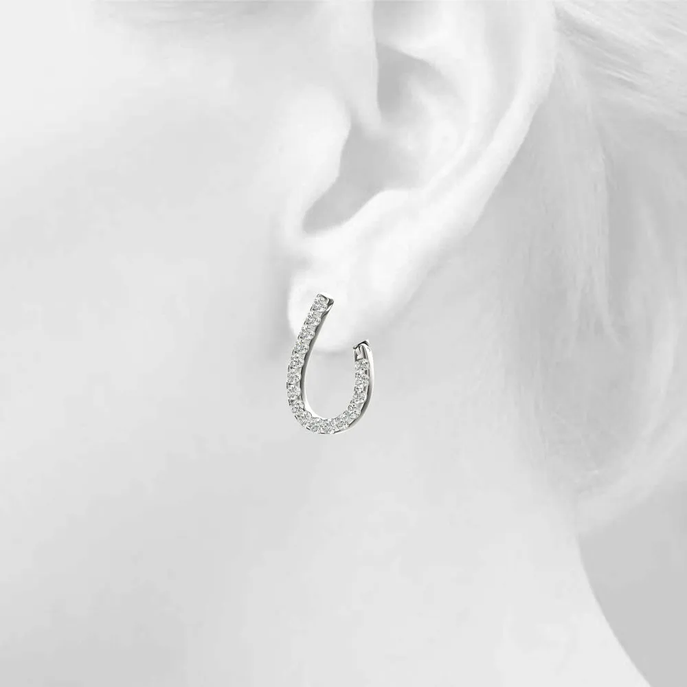 14K Drop Diamond Earring