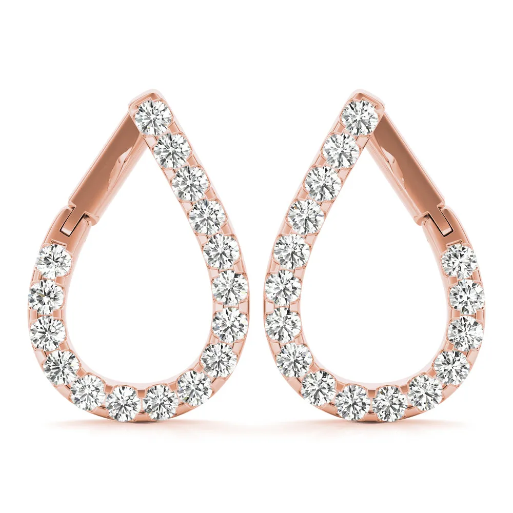 14K Drop Diamond Earring