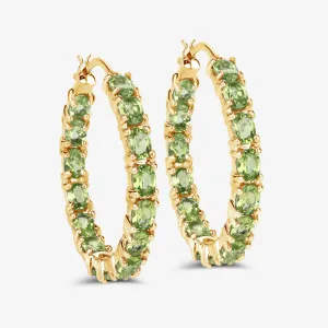 14k Gold Plated Peridot Hoop Earrings