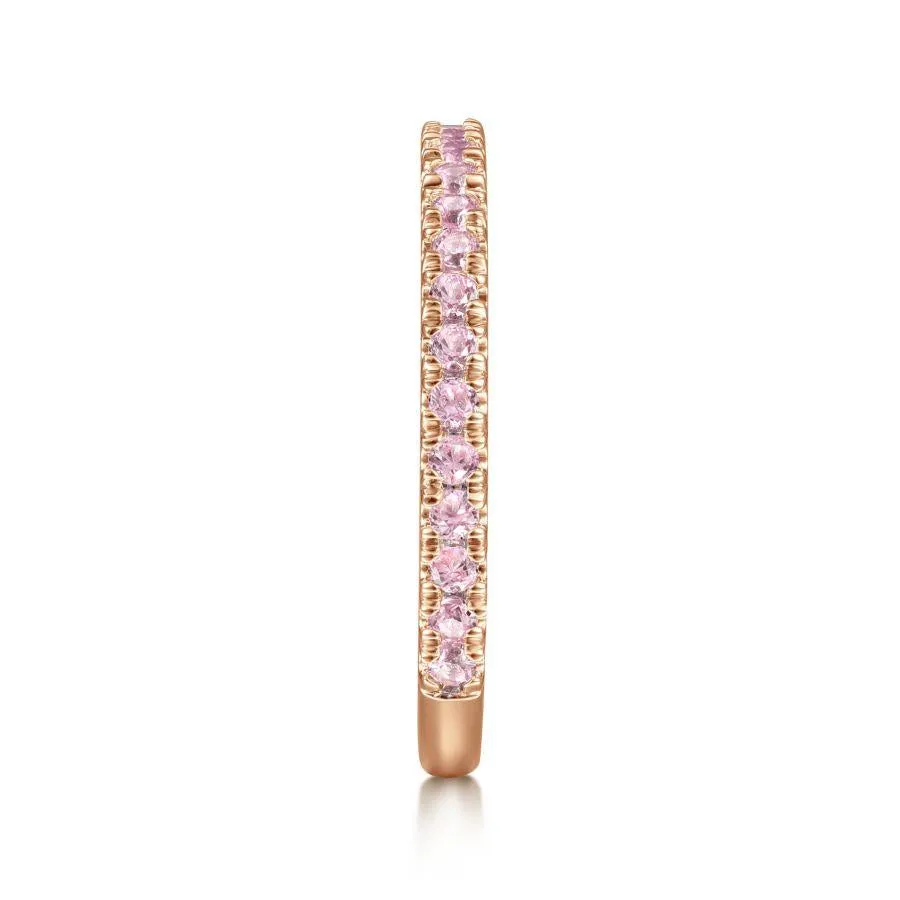 14K Rose Gold Pink Created Zircon Stackable Ring