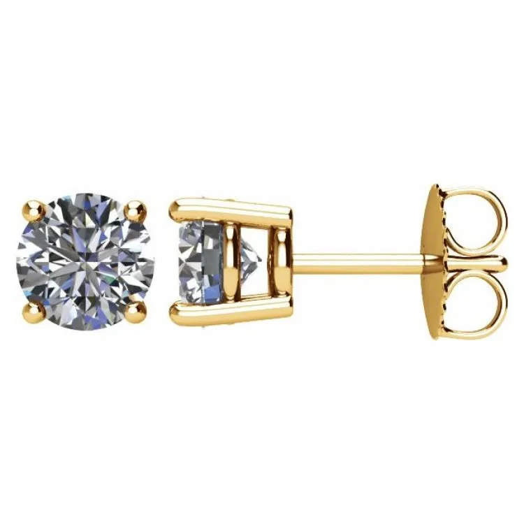 14K Yellow 1 1/2 CTW Natural Diamond Stud Earrings