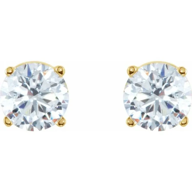 14K Yellow 2 CTW Natural Diamond Stud Earrings