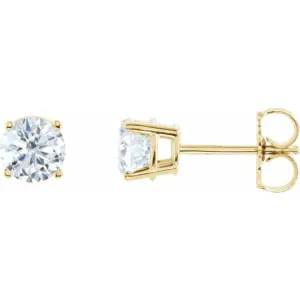 14K Yellow 2 CTW Natural Diamond Stud Earrings