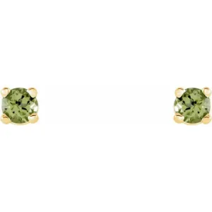 14K Yellow 2.5 mm Natural Peridot Stud Earrings