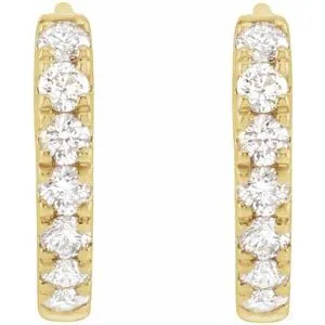 14K Yellow Gold 1/5 CTW Lab-Grown Diamond Hoop Earrings