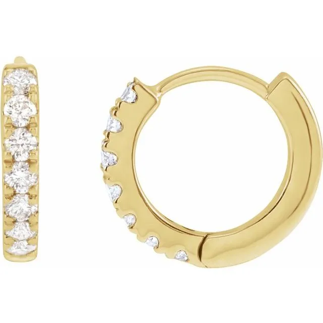 14K Yellow Gold 1/5 CTW Lab-Grown Diamond Hoop Earrings