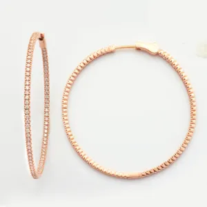 14KR 1.95CTW DIAMOND ONE-ROW HOOP