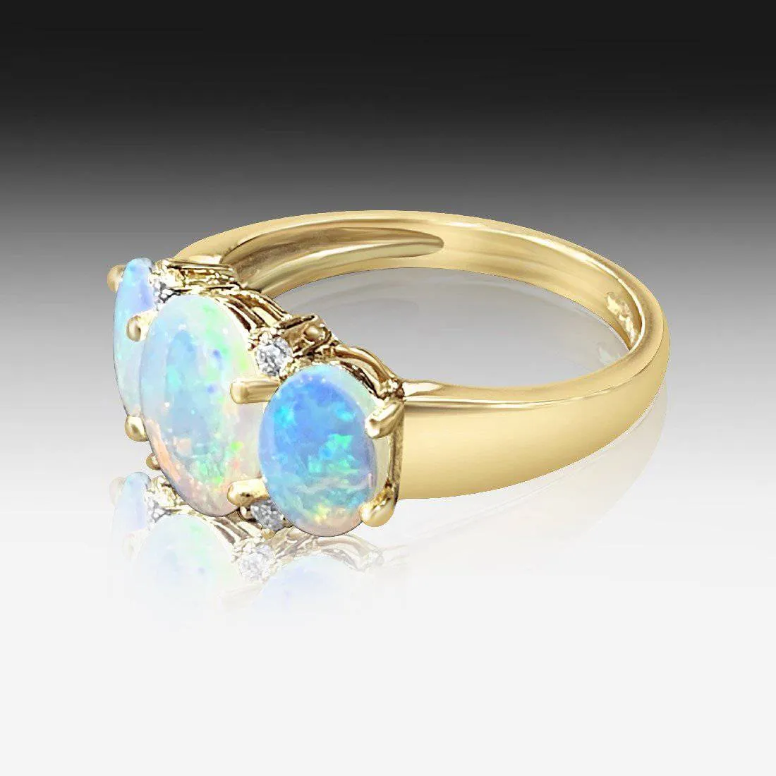 14kt Rose Gold Opal and diamond ring