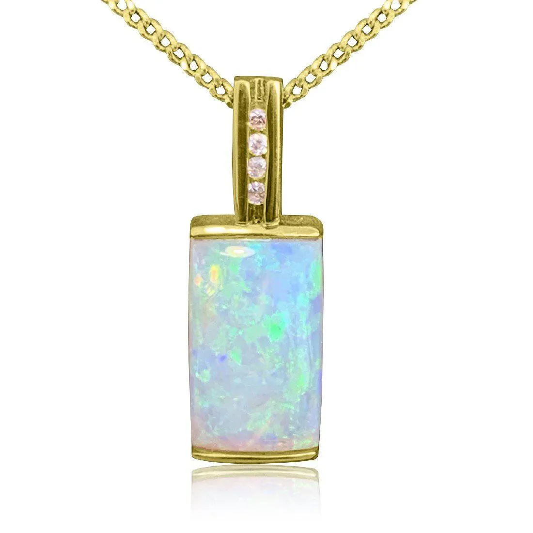 14kt Yellow Gold Oblong Opal pendant