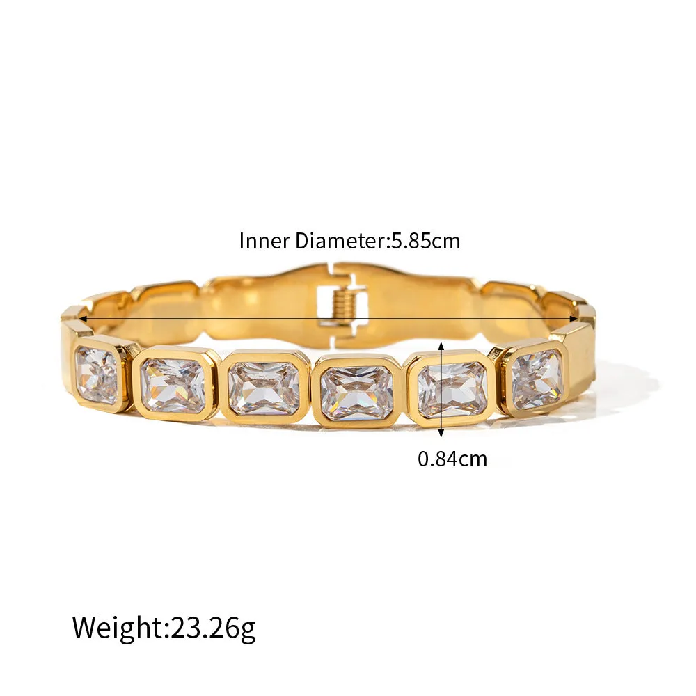 18K gold exquisite and dazzling zircon design light luxury style bracelet