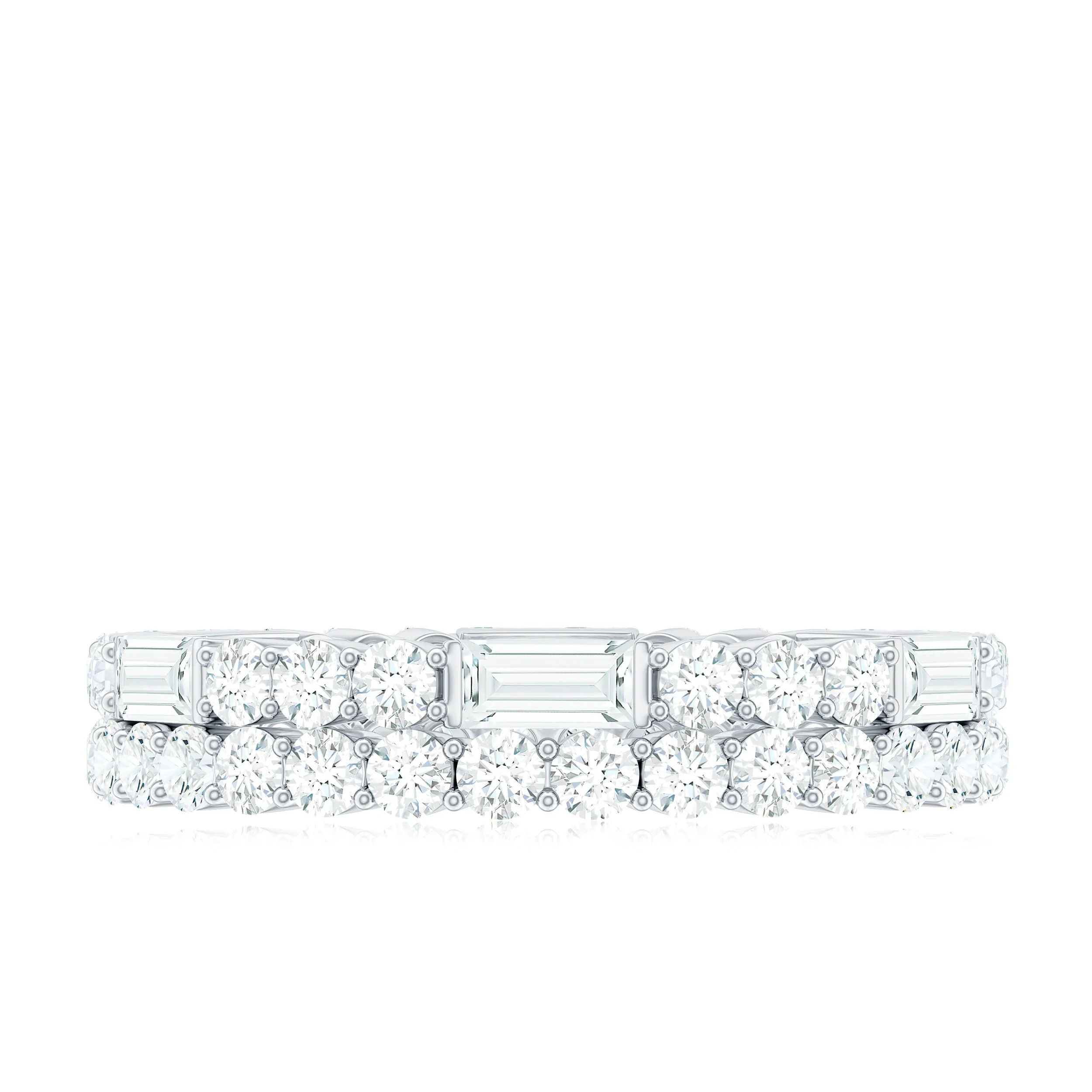 3 CT Cubic Zirconia Two Row Eternity Ring in Gold