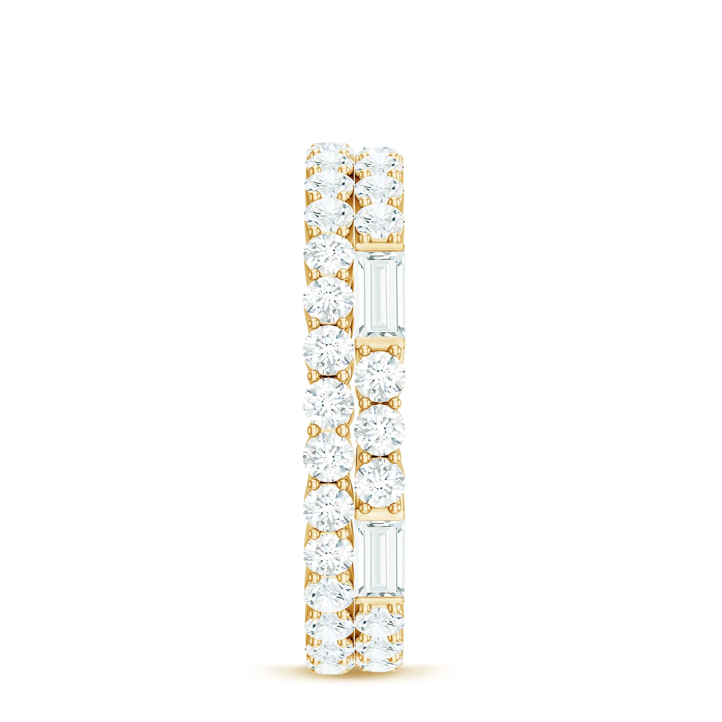 3 CT Cubic Zirconia Two Row Eternity Ring in Gold