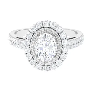 3.25 CT Vintage Inspired Zircon Oval Engagement Ring