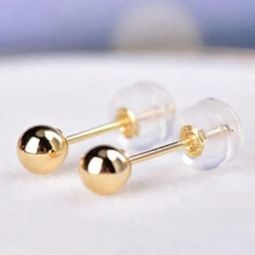 4MM GOLD BALL 18KT SOLID GOLD EARRINGS STUD