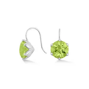 8mm Peridot Lotus Earrings