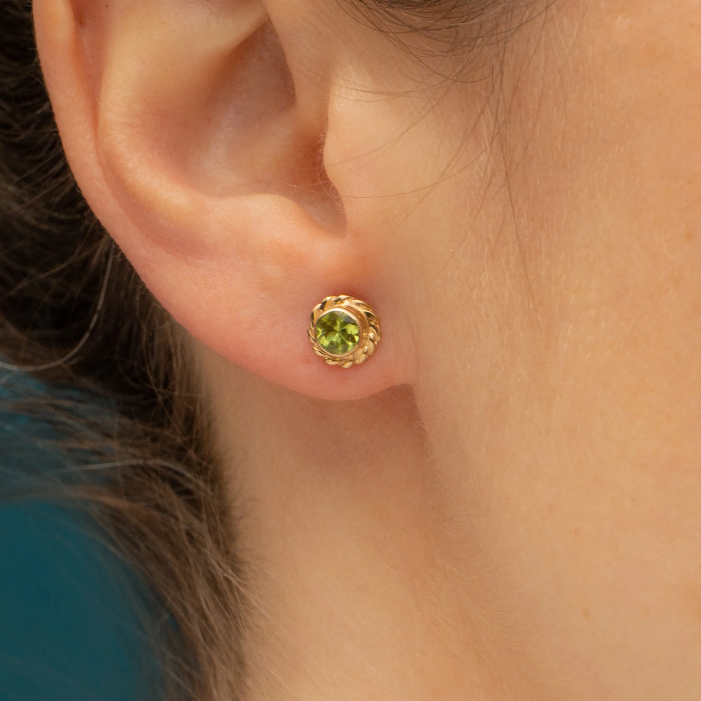 9ct Gold Peridot Stud Earrings, 0.40ct