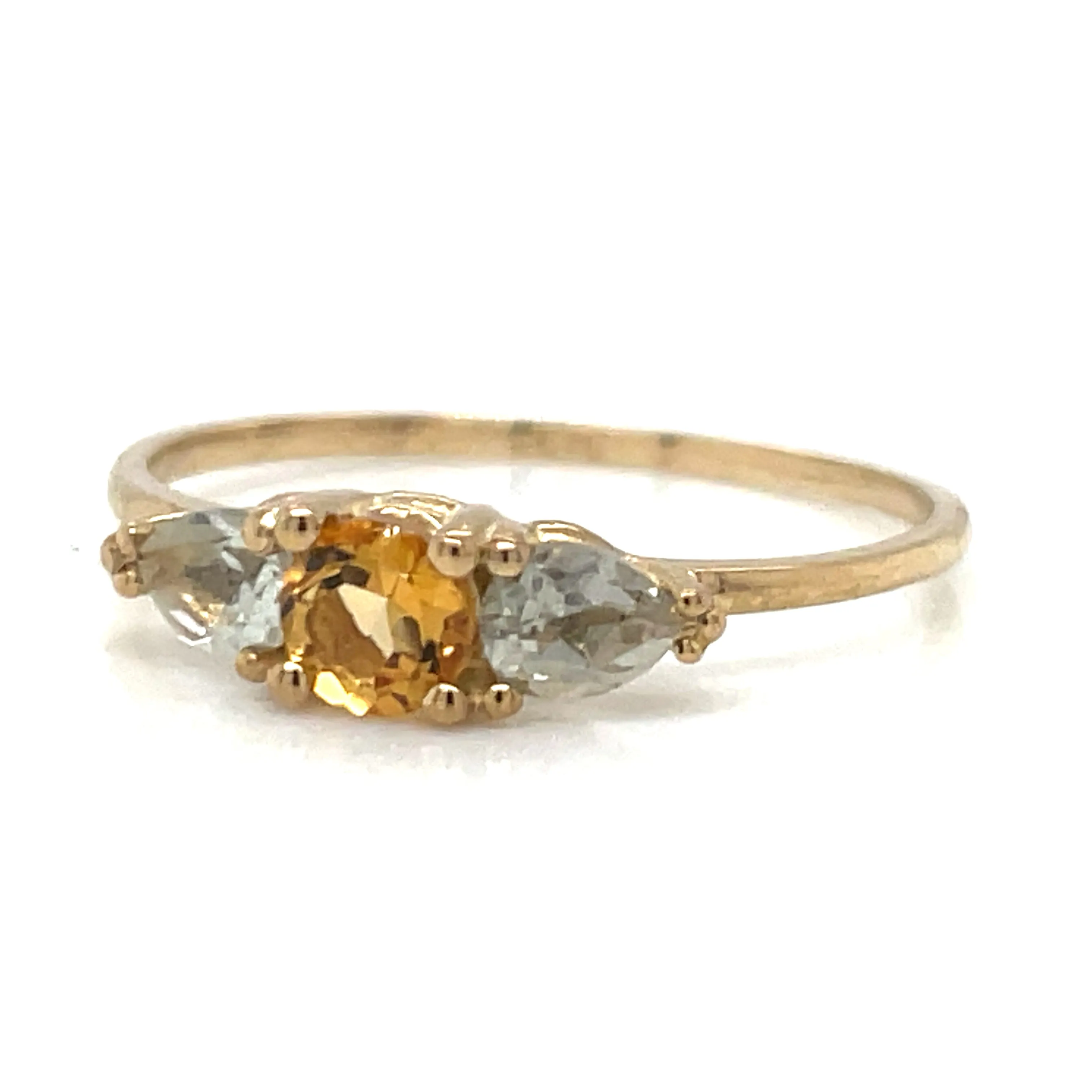 9ct Yellow Gold Citrine & Green Amethyst Ring