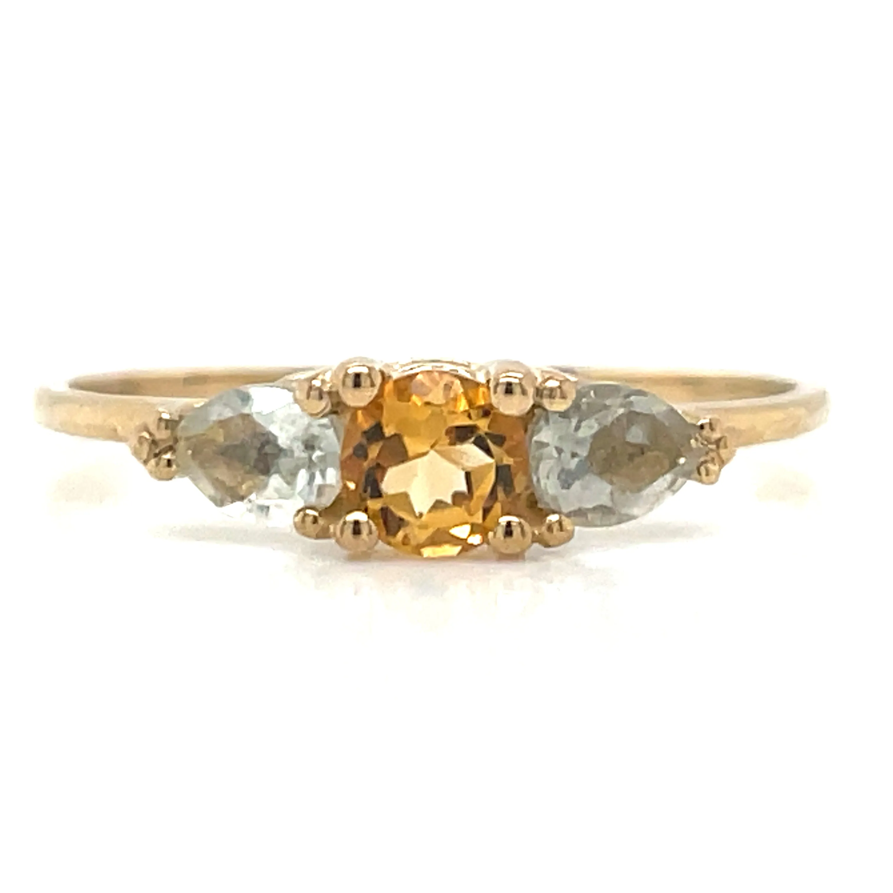 9ct Yellow Gold Citrine & Green Amethyst Ring