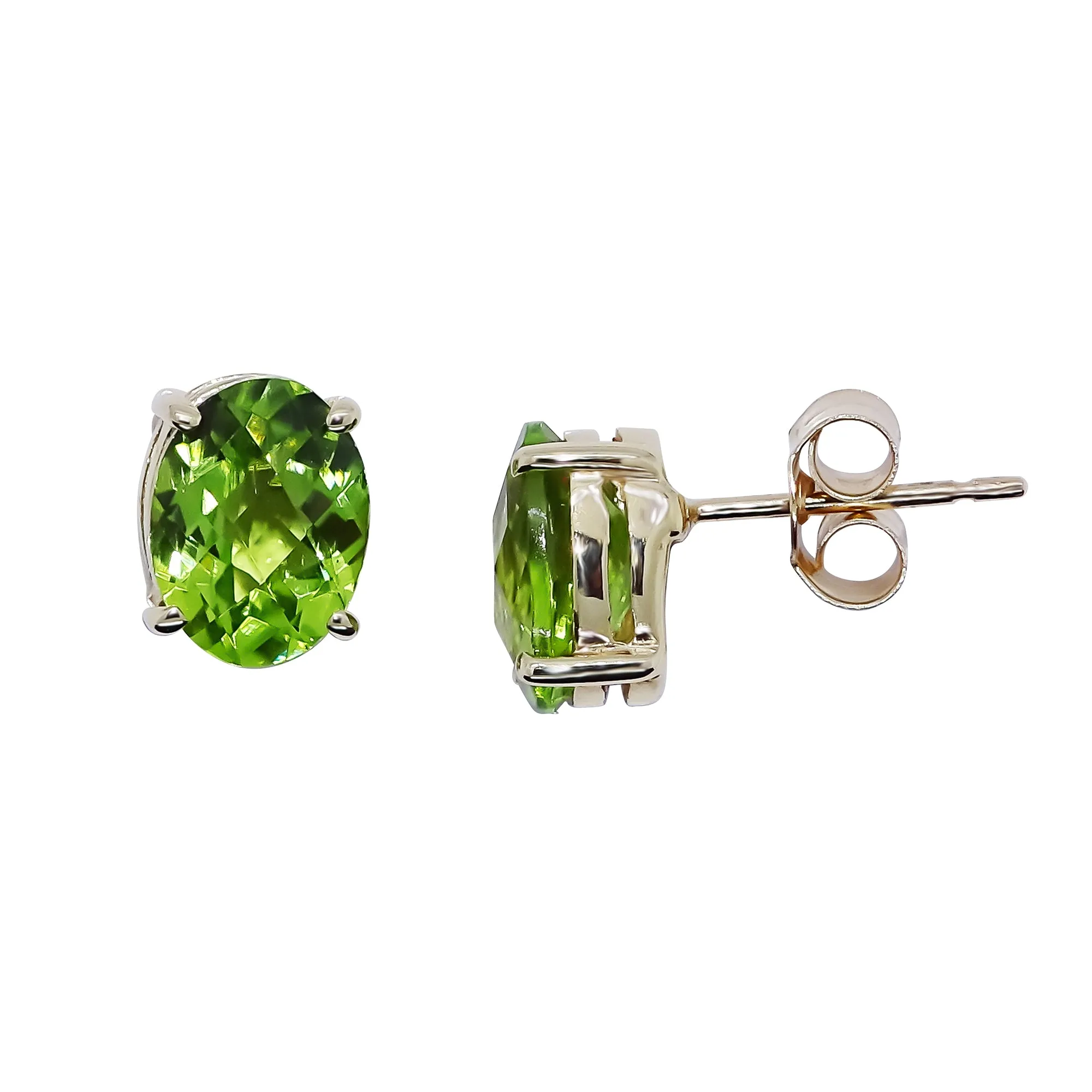 9ct Yellow Gold Peridot Stud Earrings