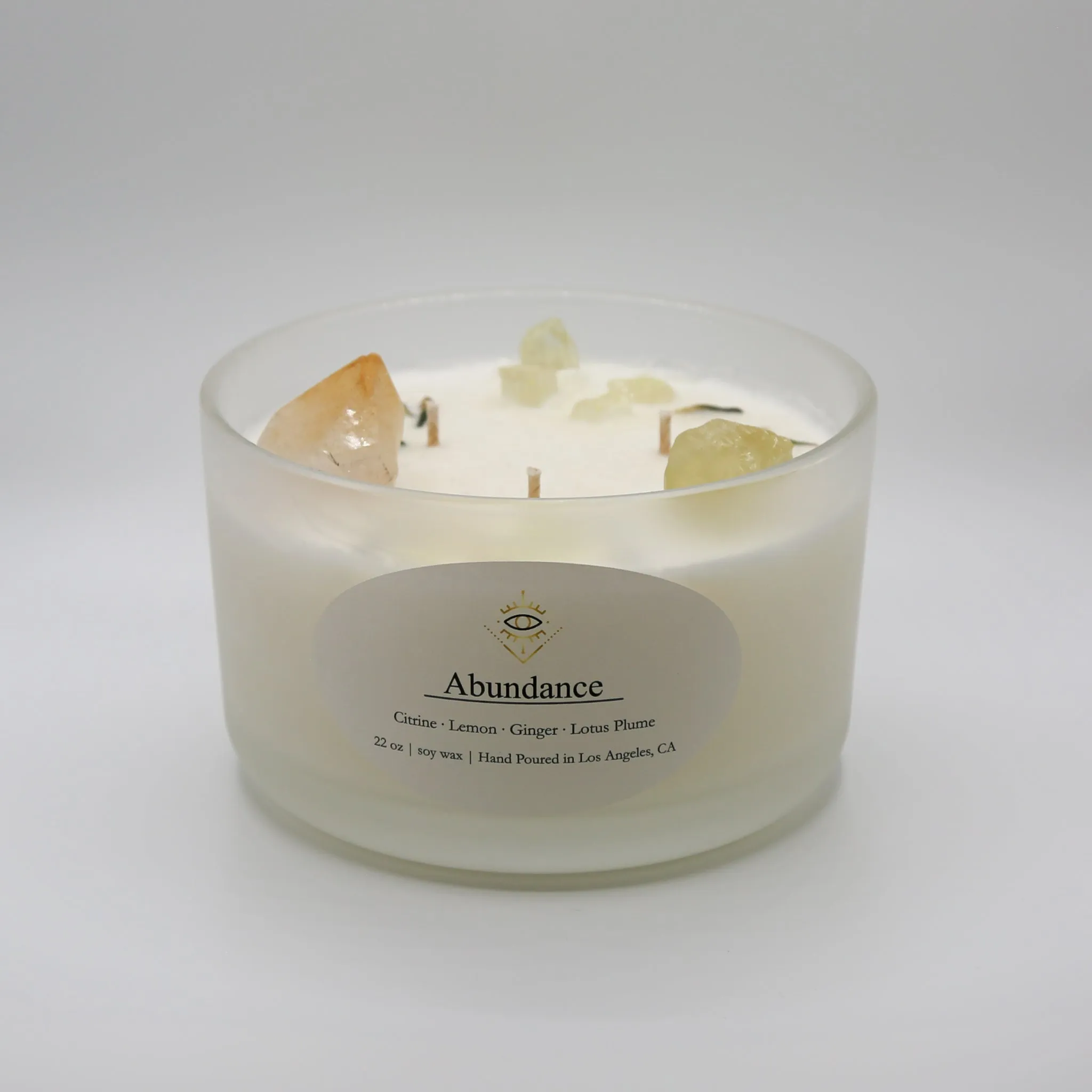 Abundance Intention Candle: Citrine Crystal