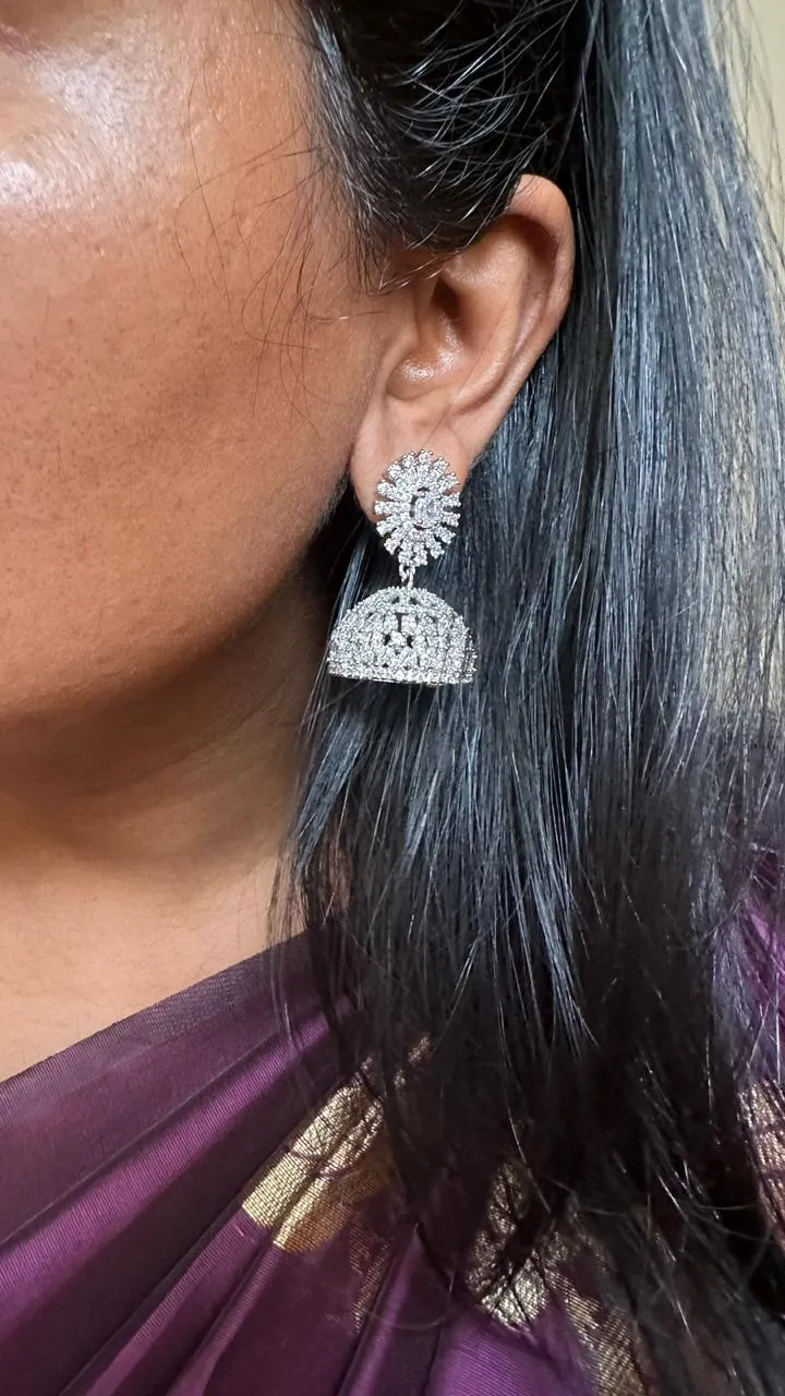 AD Silverpolish Chakra Jhumka