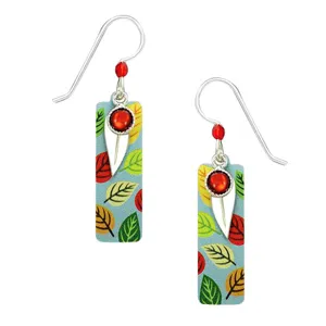 Adajio Multi-Color Fall Leaves Rectangular Pierced Earrings