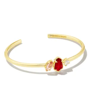 Alexandria Cuff Bracelet Gold Cranberry