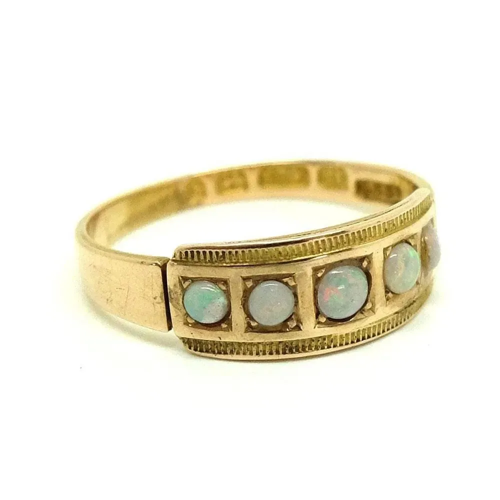 Antique 1879 Victorian 15ct Gold Opal Ring