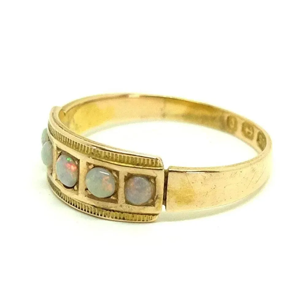 Antique 1879 Victorian 15ct Gold Opal Ring