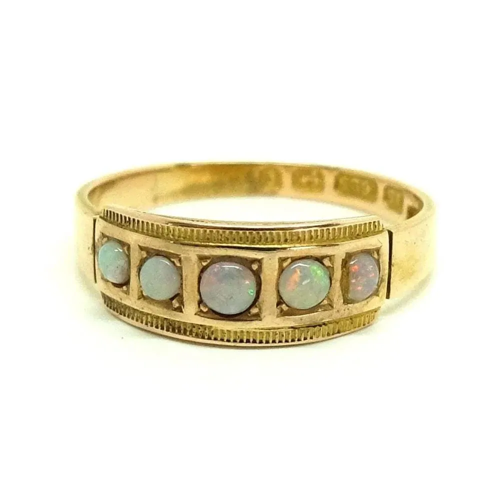 Antique 1879 Victorian 15ct Gold Opal Ring