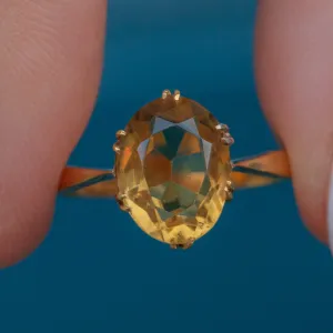 Antique 18ct Gold Citrine Ring 2.00ct