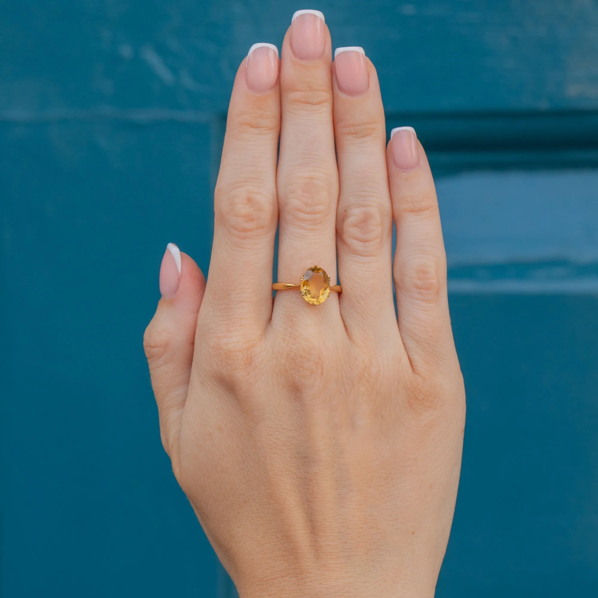 Antique 18ct Gold Citrine Ring 2.00ct