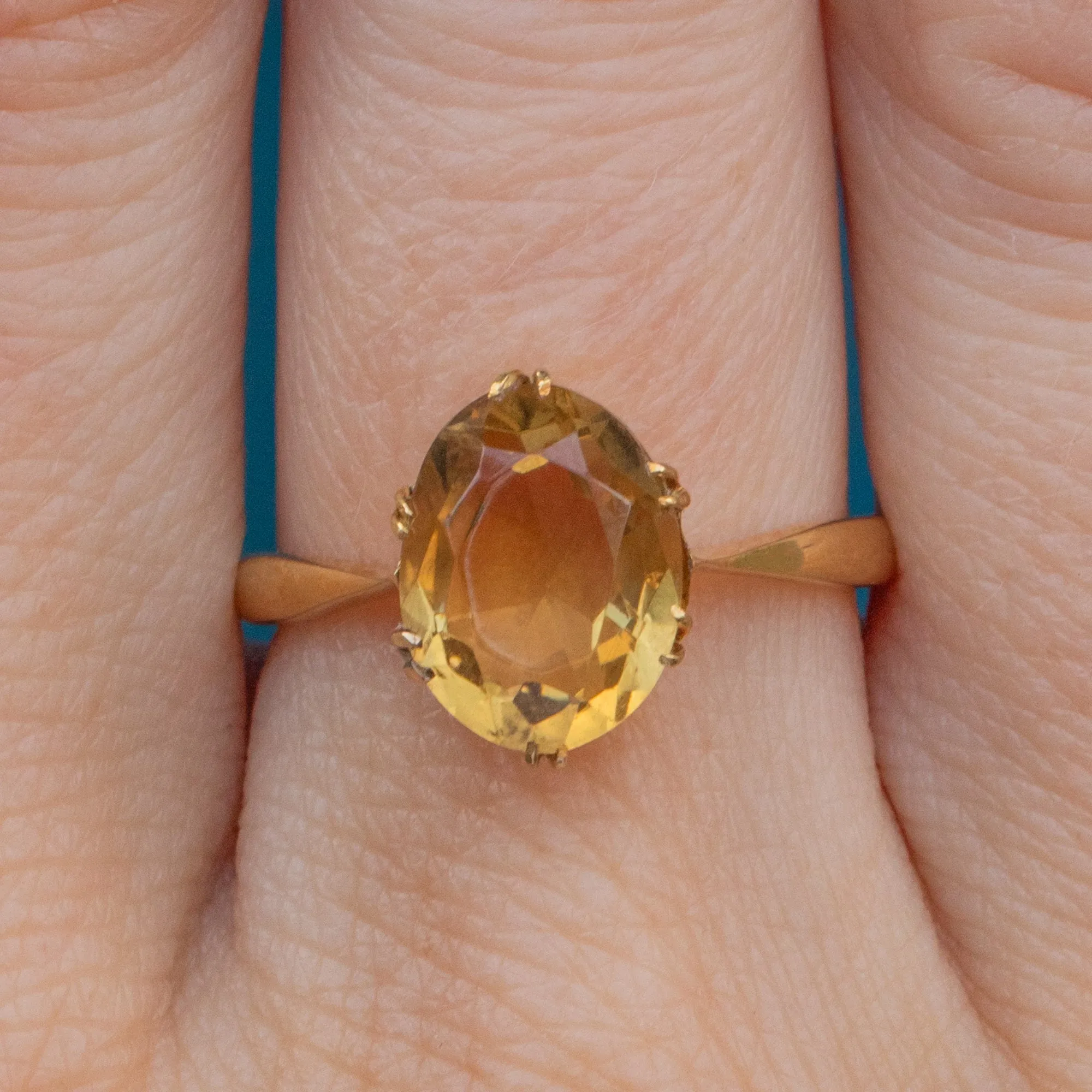 Antique 18ct Gold Citrine Ring 2.00ct