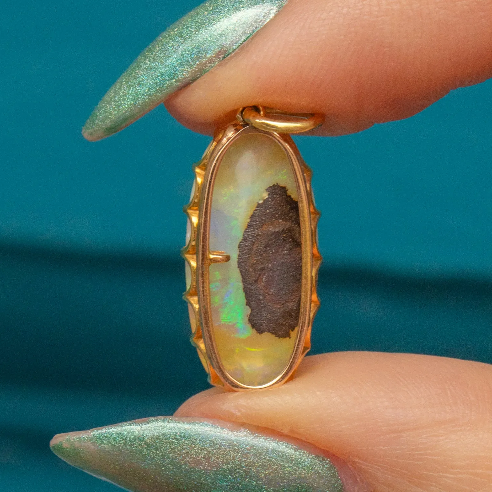 Antique 18ct Gold Opal Pendant, 5.25ct