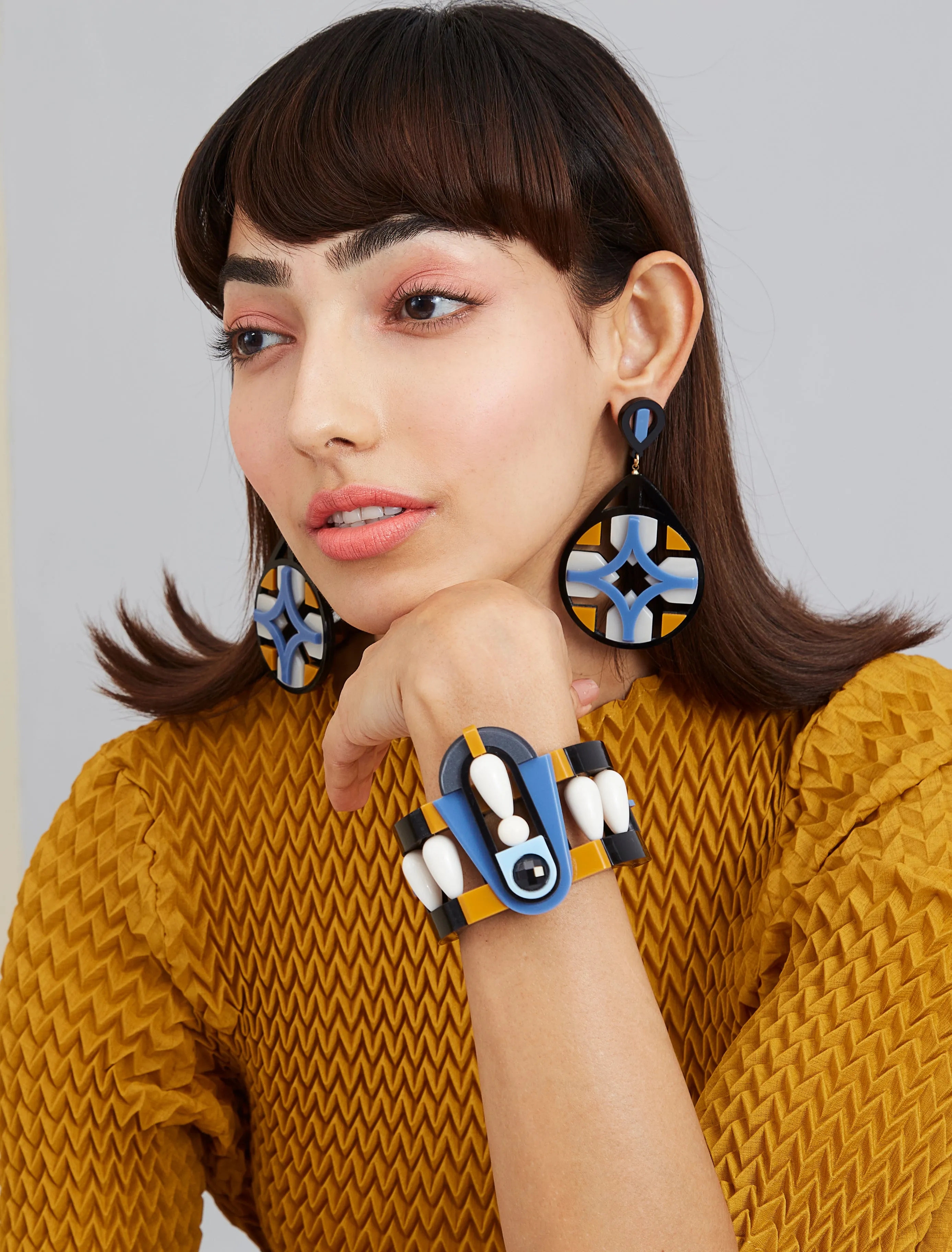 Art Deco Bracelet - Blue Mustard