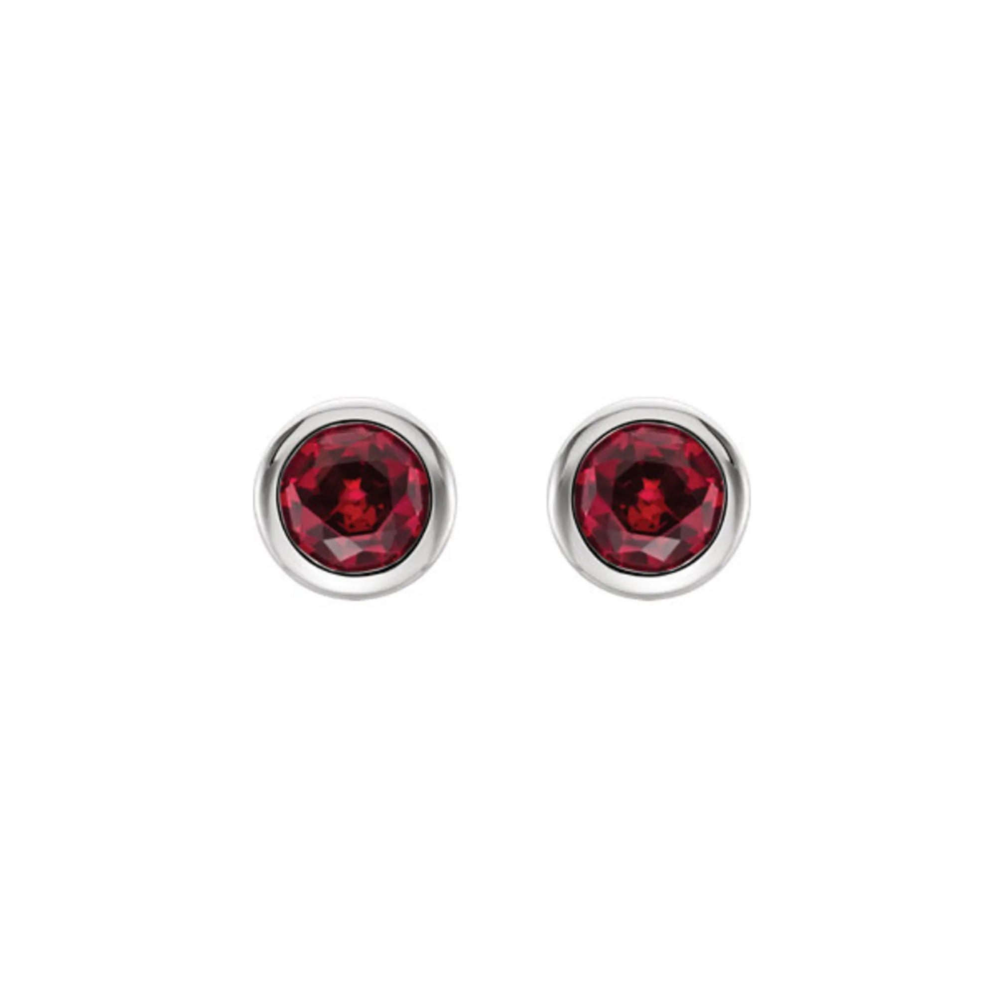 Bezel-Set Genuine Gemstone Stud Earrings in White, Yellow or Rose Gold