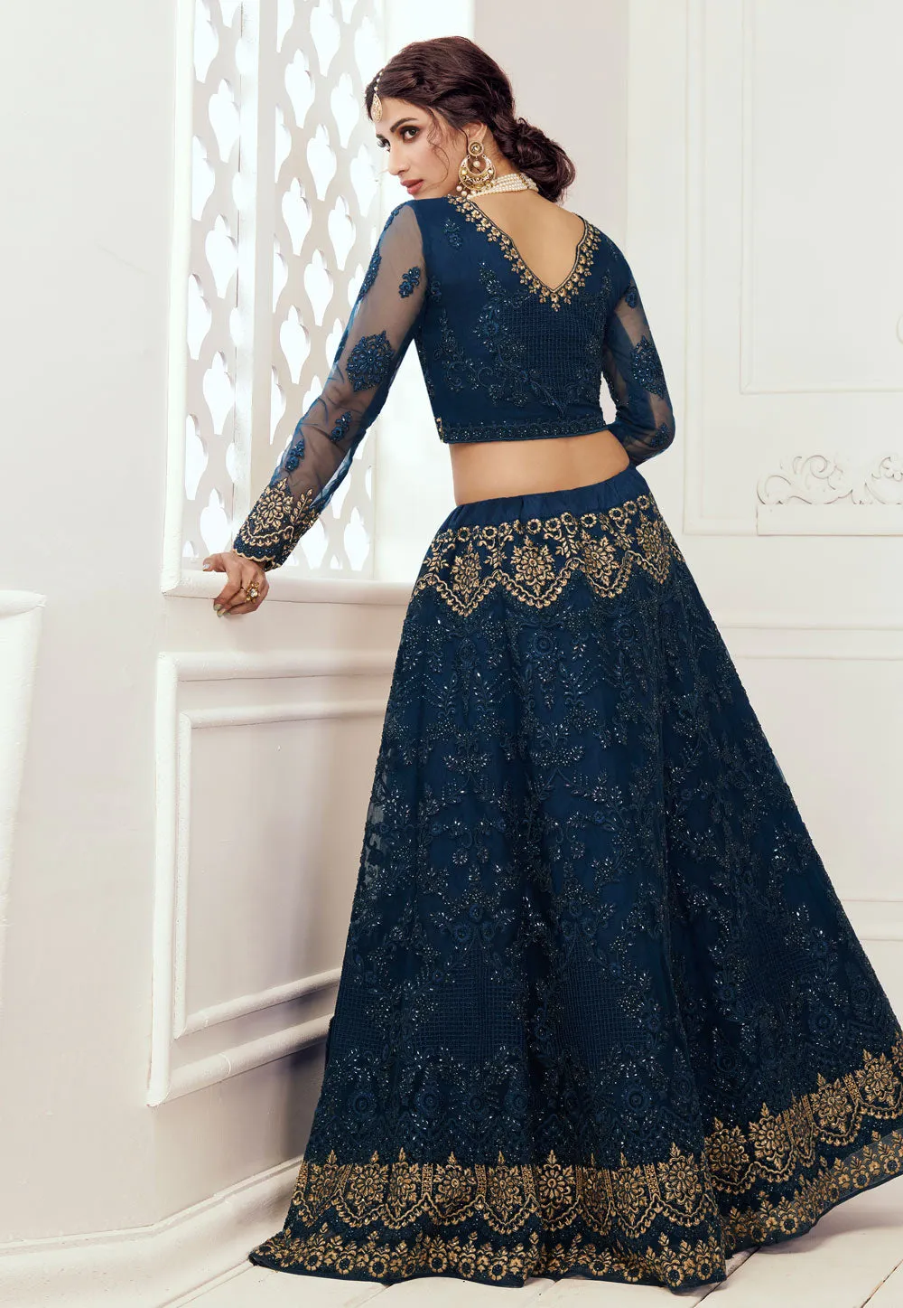 Blue Multi Embroidered Lehenga Choli