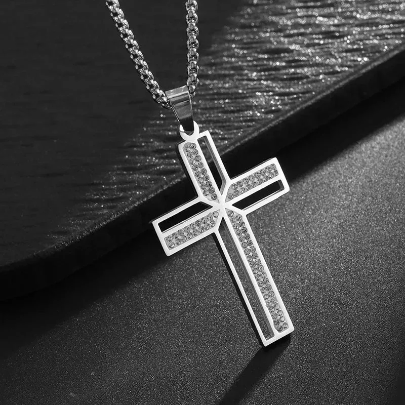 Brand New Gold Color Holy Spirit Pendant Ladies Men Casual Zircon Chain Necklace Religious Jewelry Gift