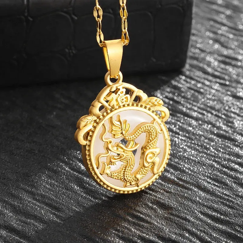 Brand New Gold Color Holy Spirit Pendant Ladies Men Casual Zircon Chain Necklace Religious Jewelry Gift