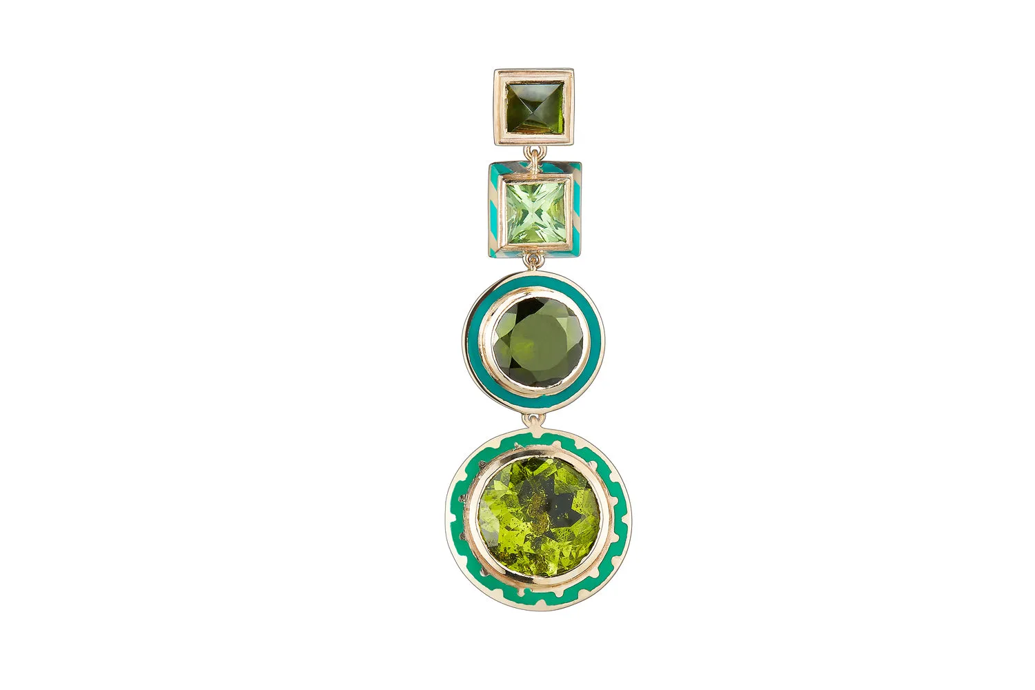 Candy Lacquer Chandelier Earring Green Tourmaline