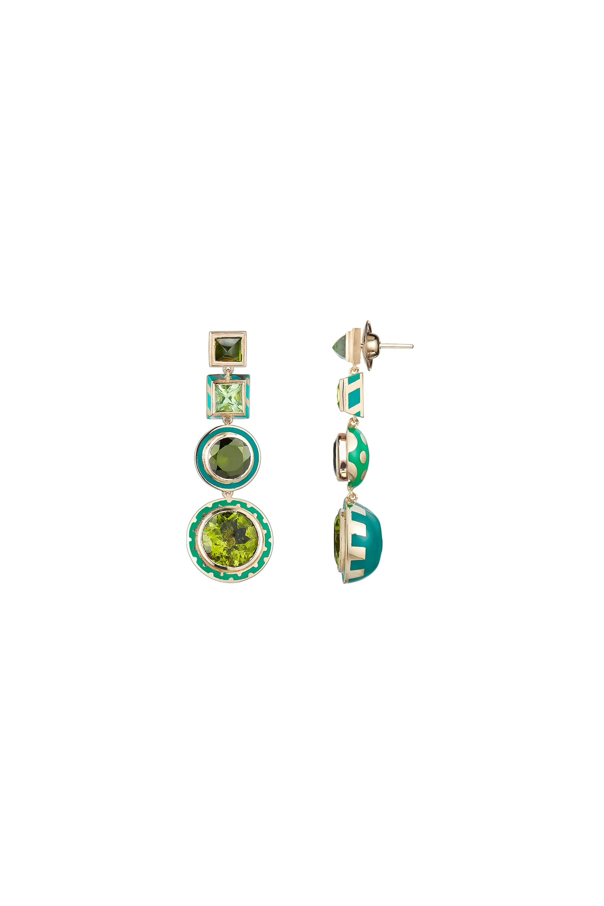 Candy Lacquer Chandelier Earring Green Tourmaline