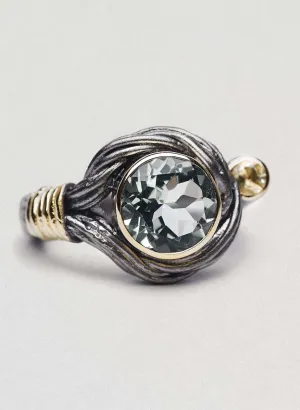 CARTALIA GREEN AMETHYST AND CITRINE RING 7