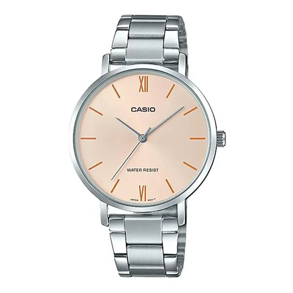 Casio Ladies' Analog Silver Stainless Steel Band Watch LTPVT01D-4B LTP-VT01D-4B